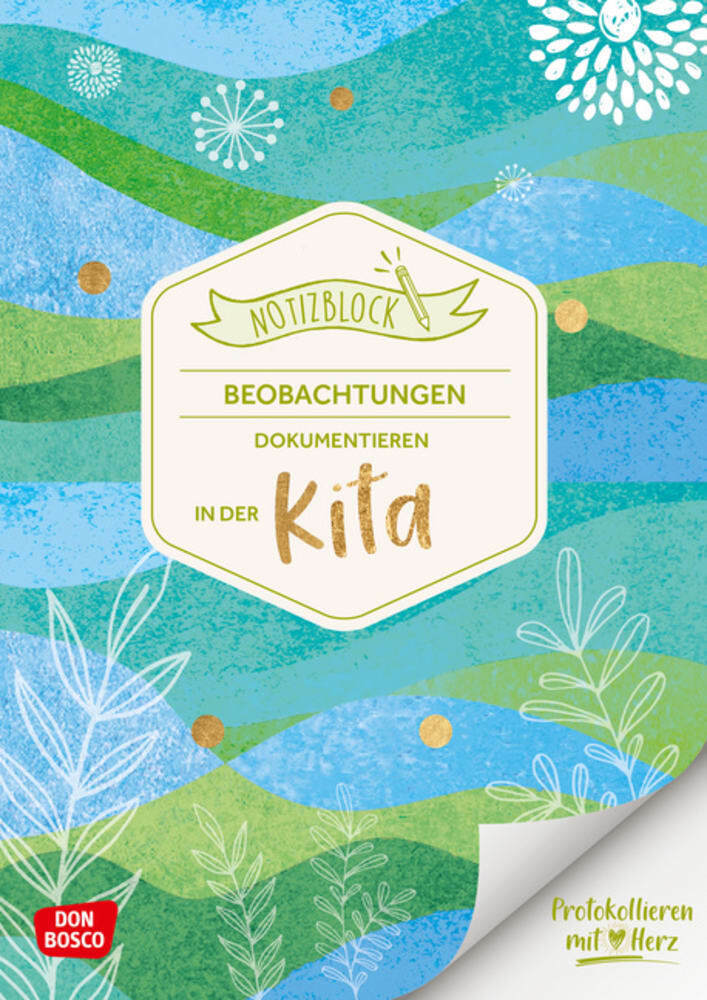 Notizblock: Beobachtungen dokumentieren in der Kita. Protokollieren mit Herz main product photo