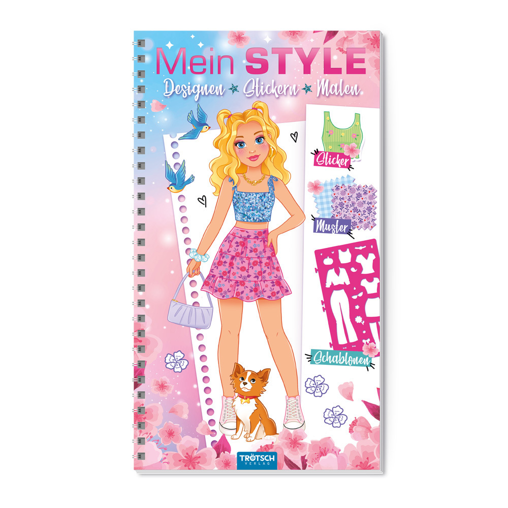 Trötsch Malbuch mit Schablonen und Stickern Mein Style Romantik main product photo