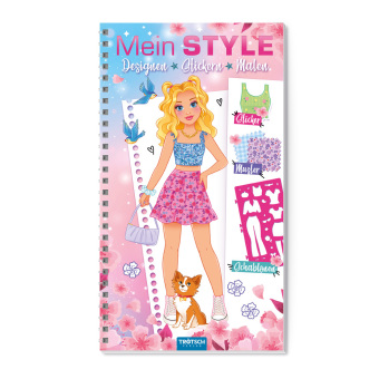 Trötsch Malbuch mit Schablonen und Stickern Mein Style Romantik
