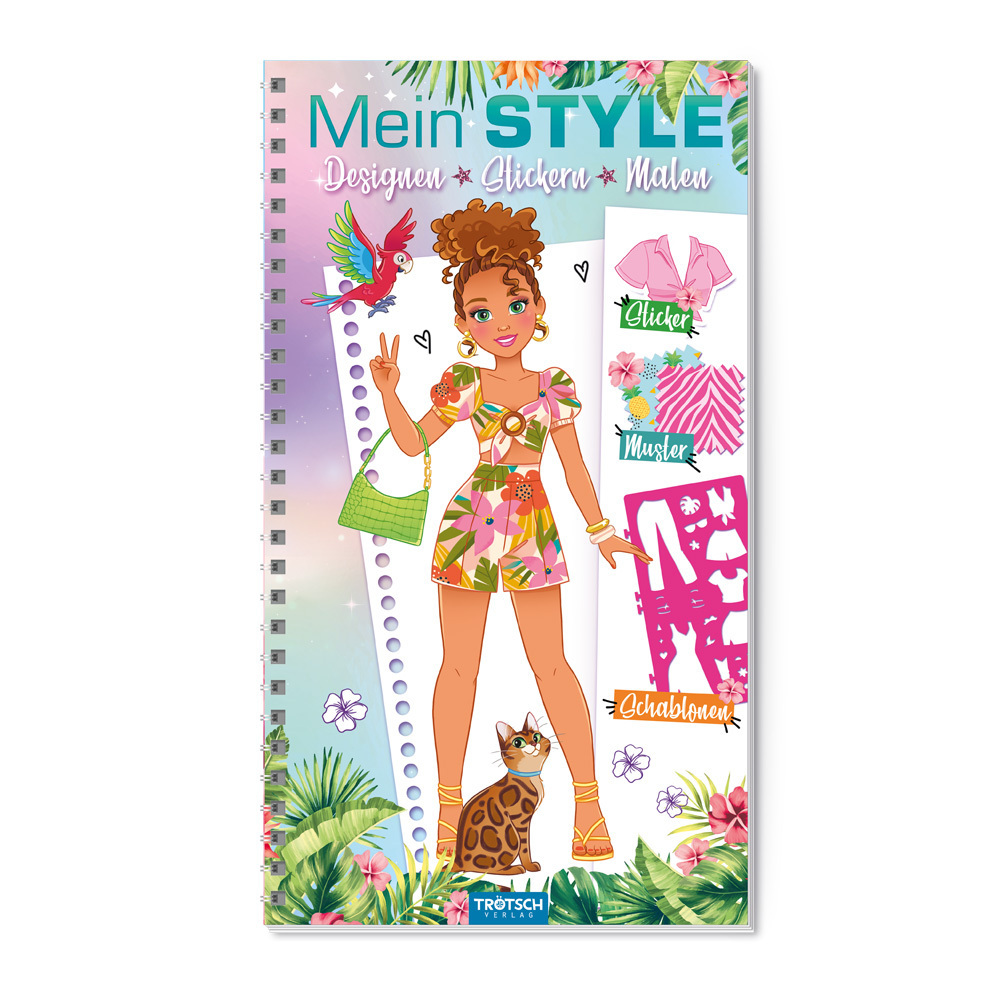 Trötsch Malbuch mit Schablonen und Stickern Mein Style Holiday main product photo