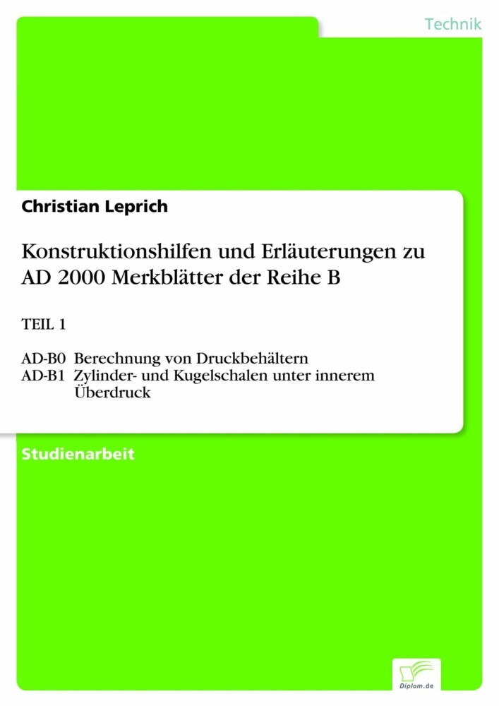 Konstruktionshilfen und Erläuterungen zu AD 2000 Merkblätter der Reihe B main product photo