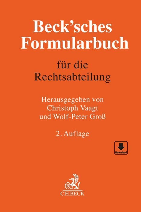 Beck'sches Formularbuch für die Rechtsabteilung main product photo