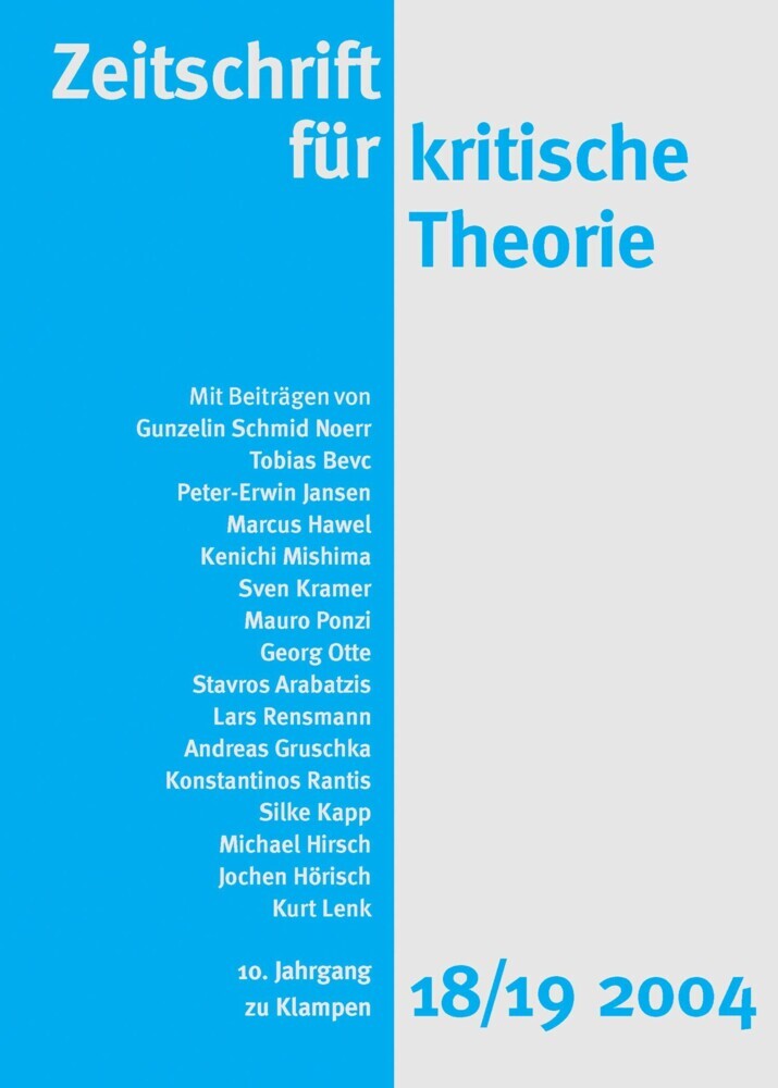 Zeitschrift für kritische Theorie / Zeitschrift für kritische Theorie, Heft 18/19 main product photo