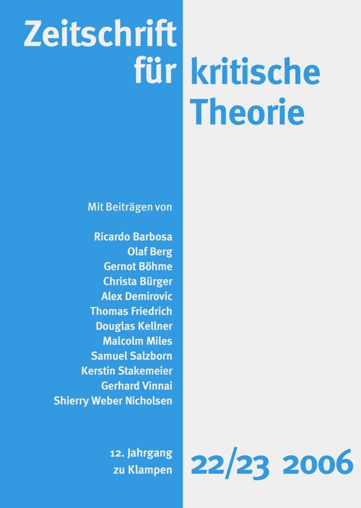 Zeitschrift für kritische Theorie / Zeitschrift für kritische Theorie, Heft 22/23 main product photo
