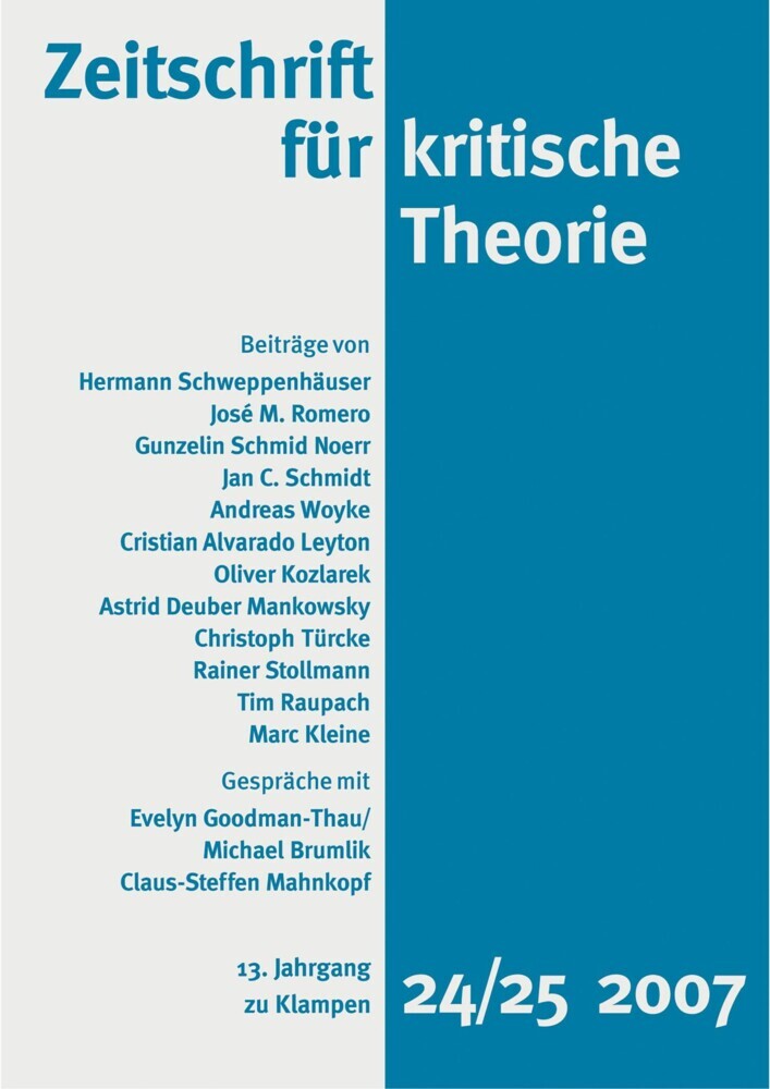 Zeitschrift für kritische Theorie / Zeitschrift für kritische Theorie, Heft 24/25 main product photo