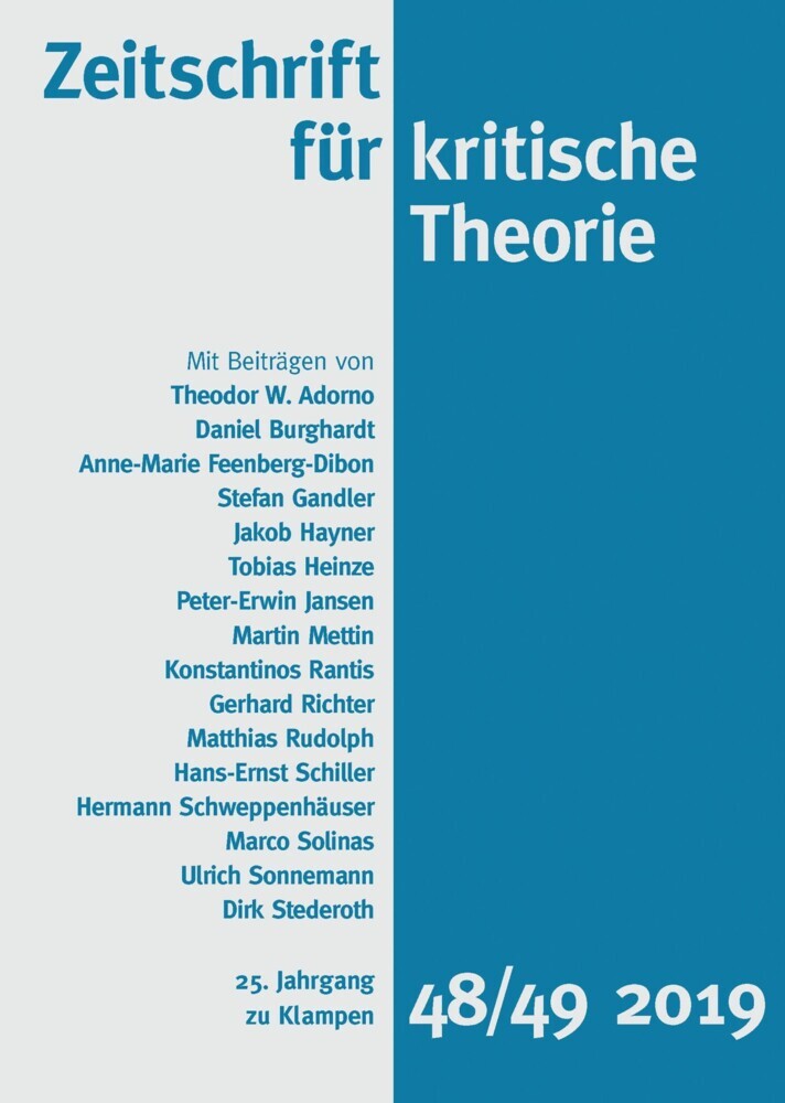 Zeitschrift für kritische Theorie, Heft 48/49 main product photo