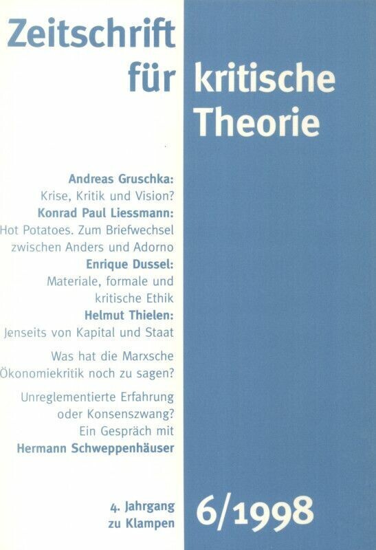 Zeitschrift für kritische Theorie / Zeitschrift für kritische Theorie, Heft 6 main product photo
