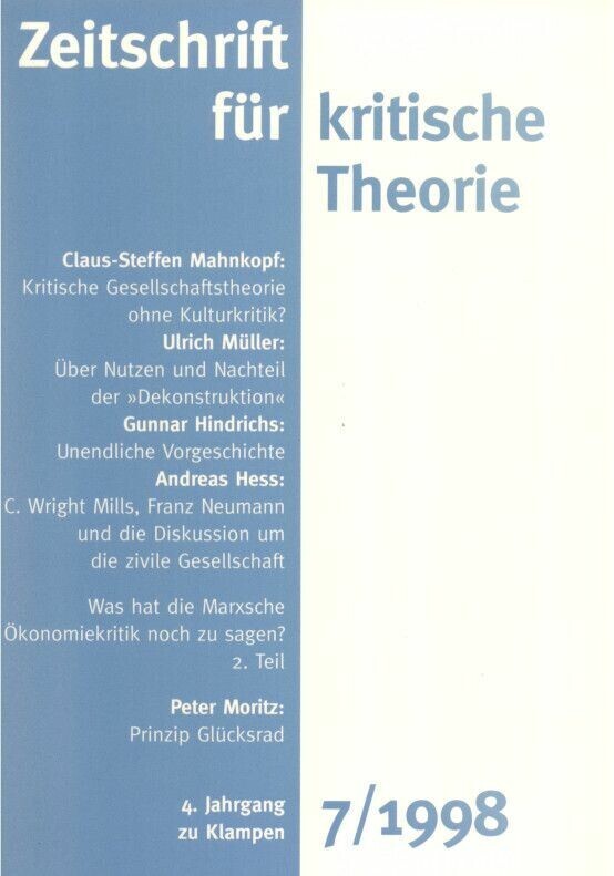 Zeitschrift für kritische Theorie / Zeitschrift für kritische Theorie, Heft 7 main product photo