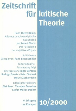 Zeitschrift für kritische Theorie / Zeitschrift für kritische Theorie, Heft 10