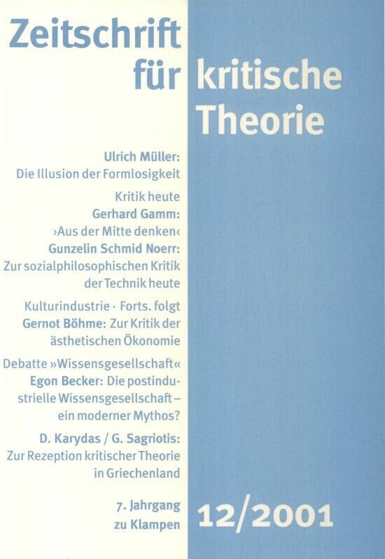 Zeitschrift für kritische Theorie / Zeitschrift für kritische Theorie, Heft 12 main product photo