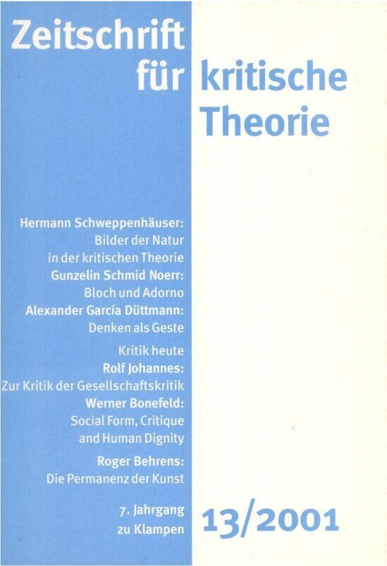 Zeitschrift für kritische Theorie / Zeitschrift für kritische Theorie, Heft 13 main product photo