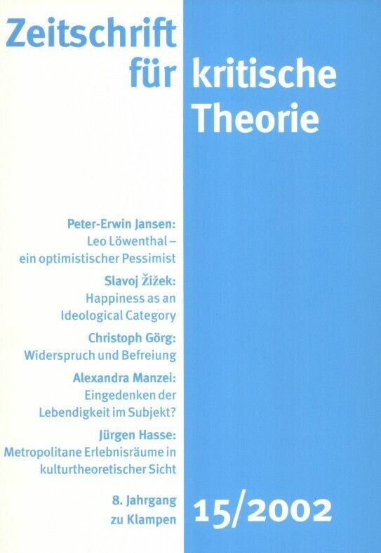 Zeitschrift für kritische Theorie / Zeitschrift für kritische Theorie, Heft 15 main product photo