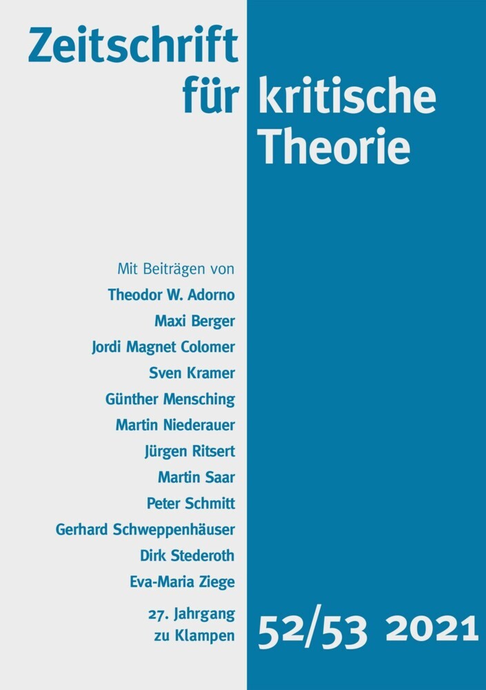 Zeitschrift für kritische Theorie / Zeitschrift für kritische Theorie, Heft 52/53 main product photo