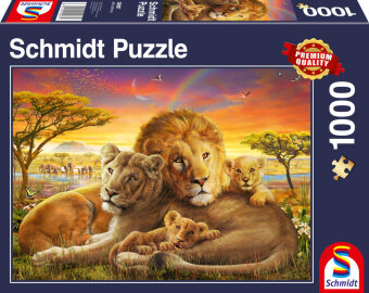 Kuschelnde Löwenfamilie (Puzzle)
