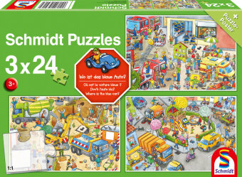 Wo ist das blaue Auto? (Puzzle)