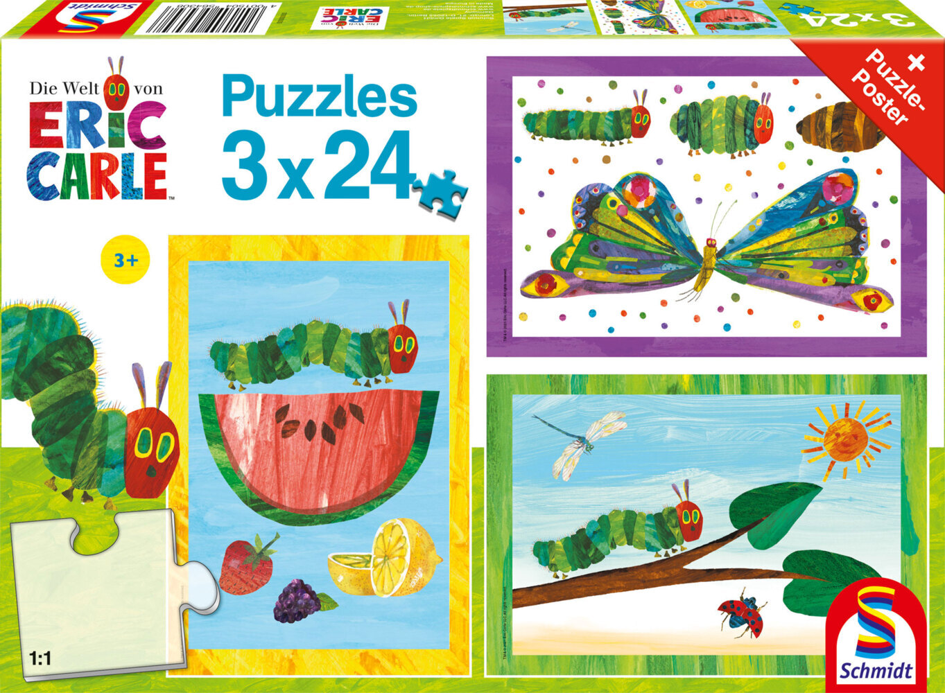 Raupe-Kokon-Schmetterling, 3x24 Teile (Puzzle) main product photo