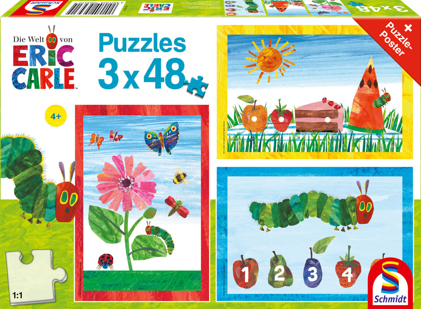Die Welt der kleinen Raupe Nimmersatt, 3x48 Teile (Puzzle) main product photo