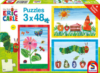 Die Welt der kleinen Raupe Nimmersatt, 3x48 Teile (Puzzle)