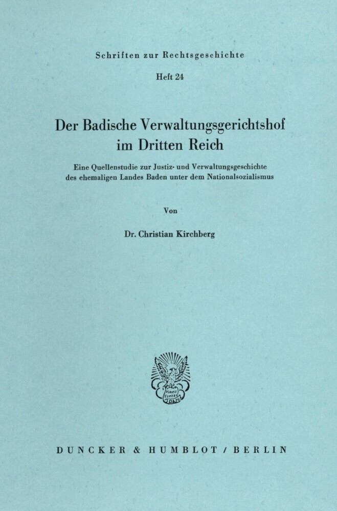 Der Badische Verwaltungsgerichtshof im Dritten Reich. main product photo