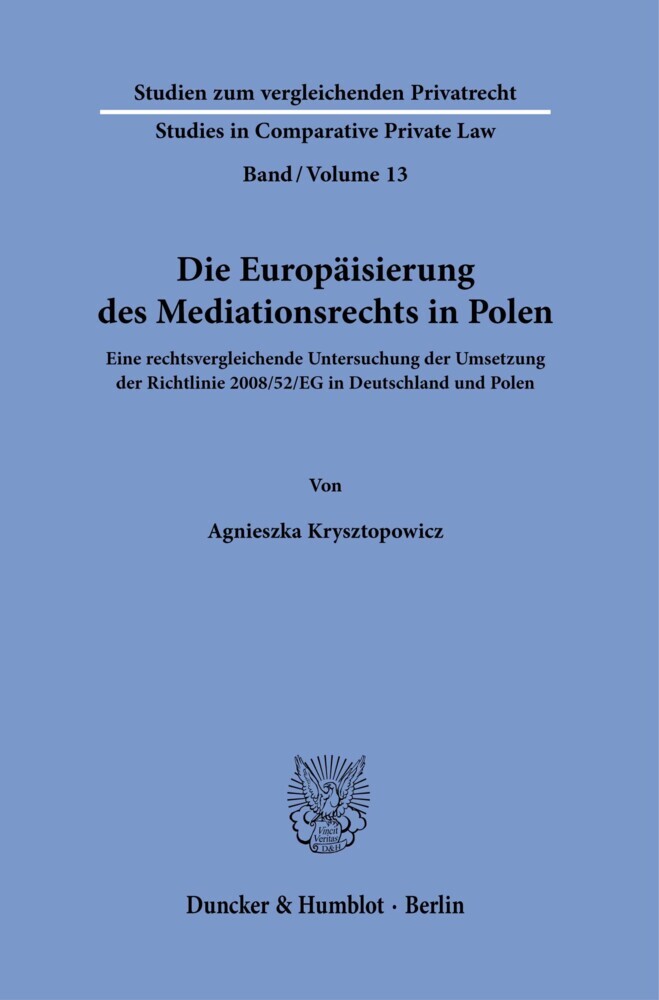 Die Europäisierung des Mediationsrechts in Polen. main product photo