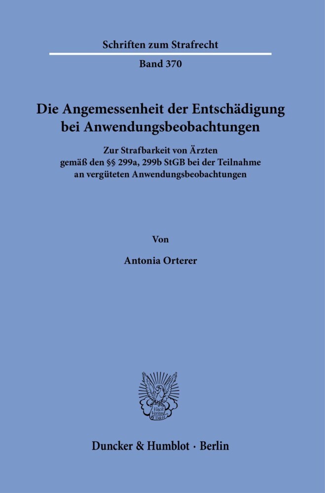 Die Angemessenheit der Entschädigung bei Anwendungsbeobachtungen. main product photo