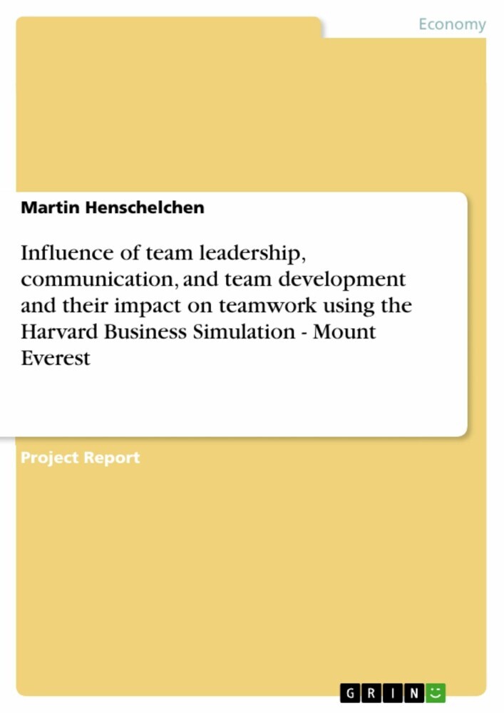 Influence of team leadership, communication, and team development and their impact on teamwork using the Harvard Business Simulation - Mount Everest main product photo