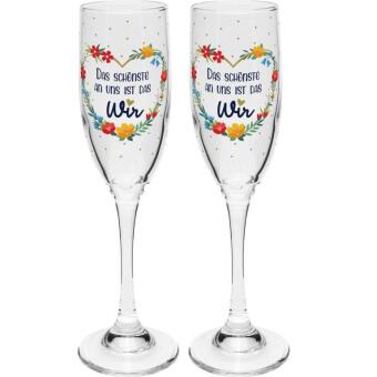 Sektglas Set "Wir"