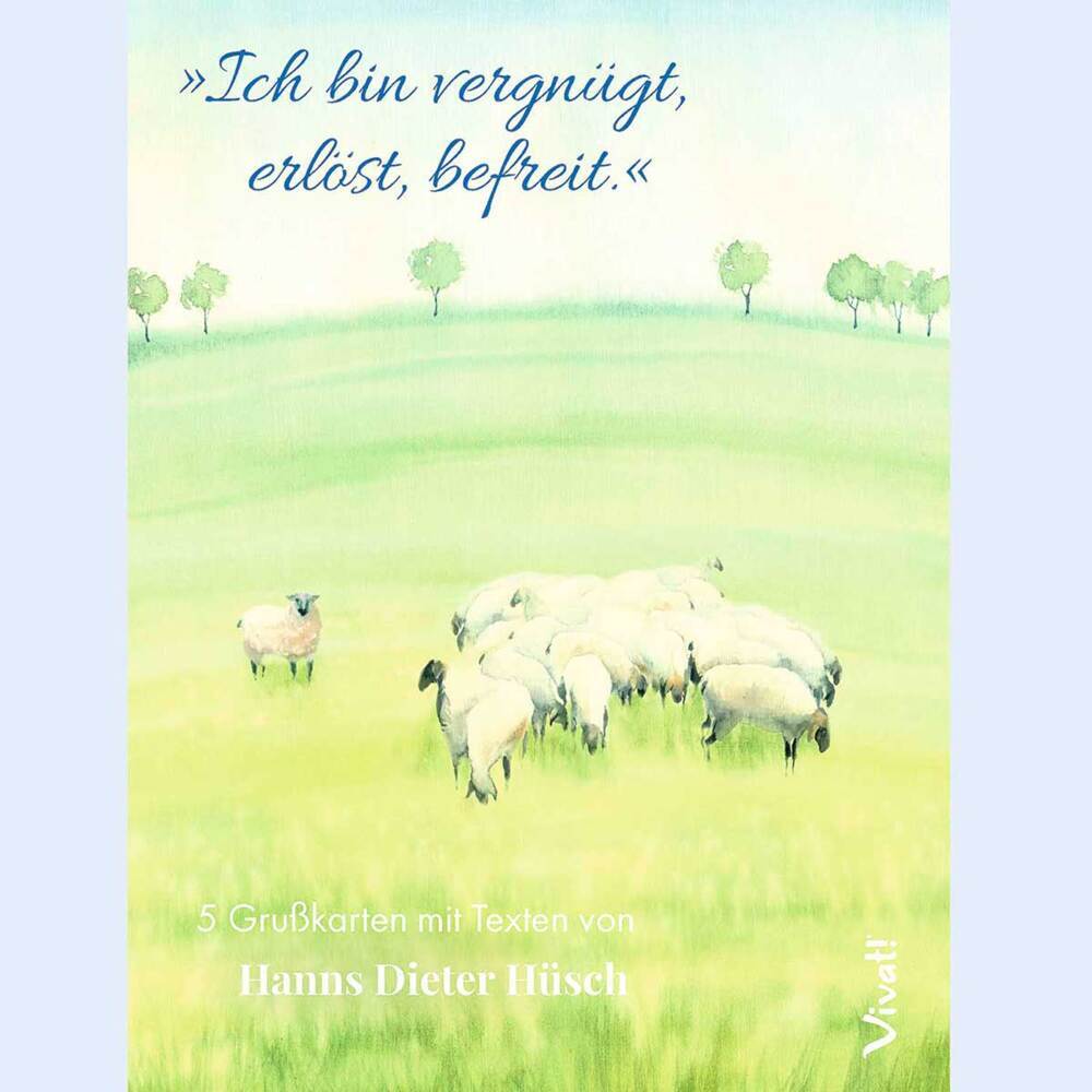 5er-Set Grußkarten in Box »Ich bin vergnügt, erlöst, befreit« mit Texten von Hanns Diester Hüsch main product photo