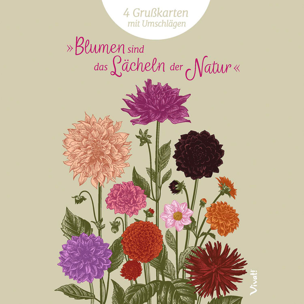 4er-Set Grußkarten »Blumen sind das Lächeln der Natur« main product photo