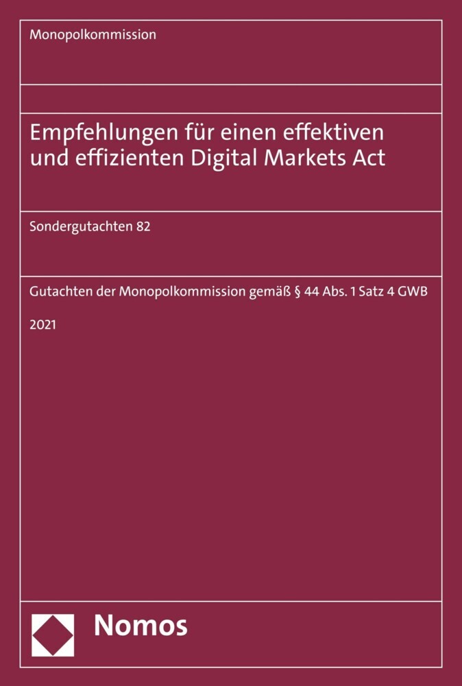 Empfehlungen für einen effektiven und effizienten Digital Markets Act main product photo