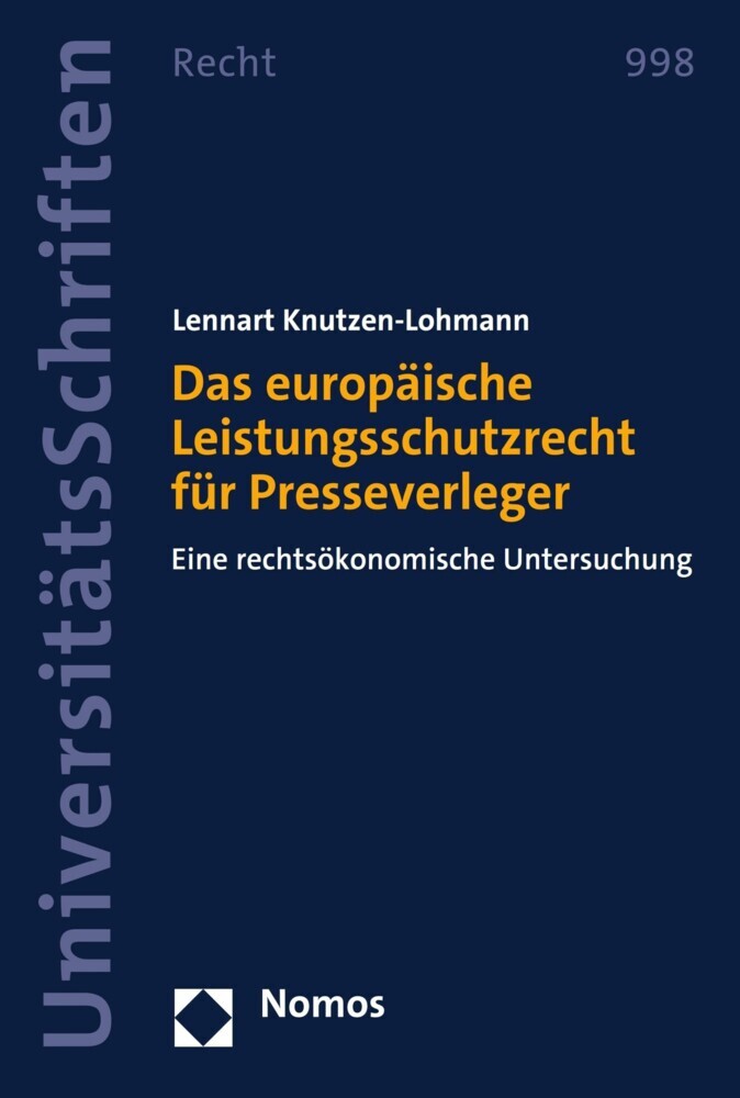 Das europäische Leistungsschutzrecht für Presseverleger main product photo