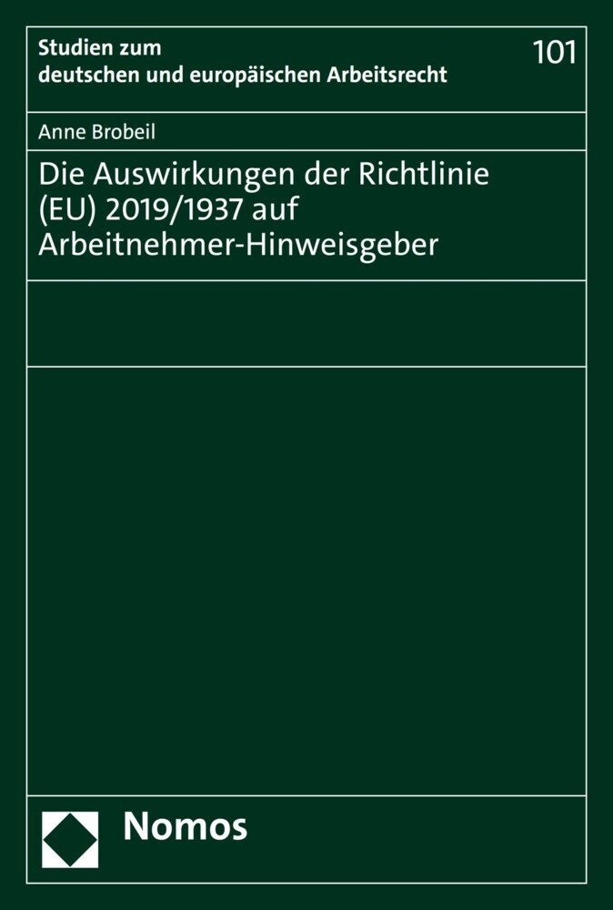 Die Auswirkungen der Richtlinie (EU) 2019/1937 auf Arbeitnehmer-Hinweisgeber main product photo