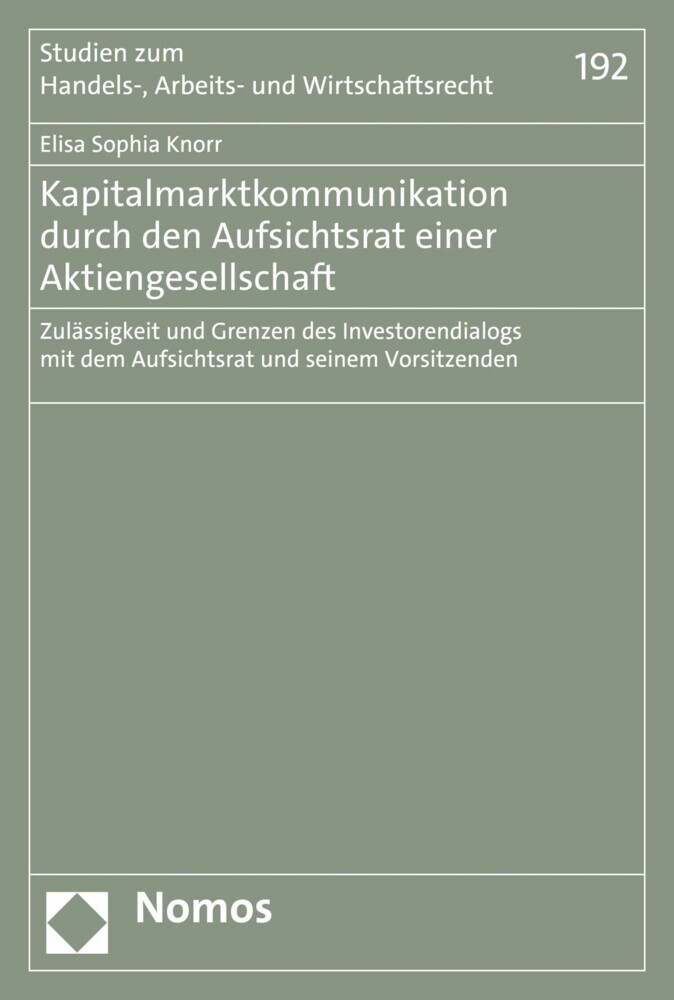 Kapitalmarktkommunikation durch den Aufsichtsrat einer Aktiengesellschaft main product photo