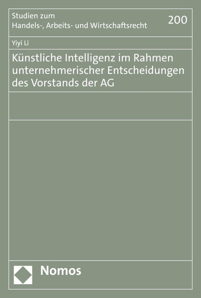 Künstliche Intelligenz im Rahmen unternehmerischer Entscheidungen des Vorstands der AG main product photo