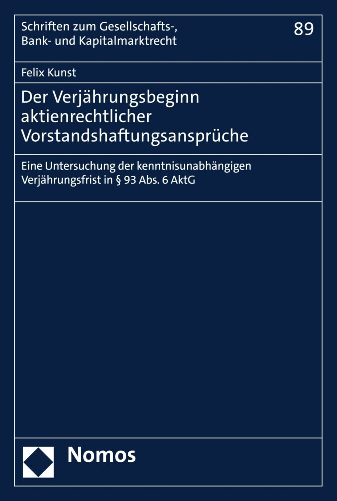 Der Verjährungsbeginn aktienrechtlicher Vorstandshaftungsansprüche main product photo