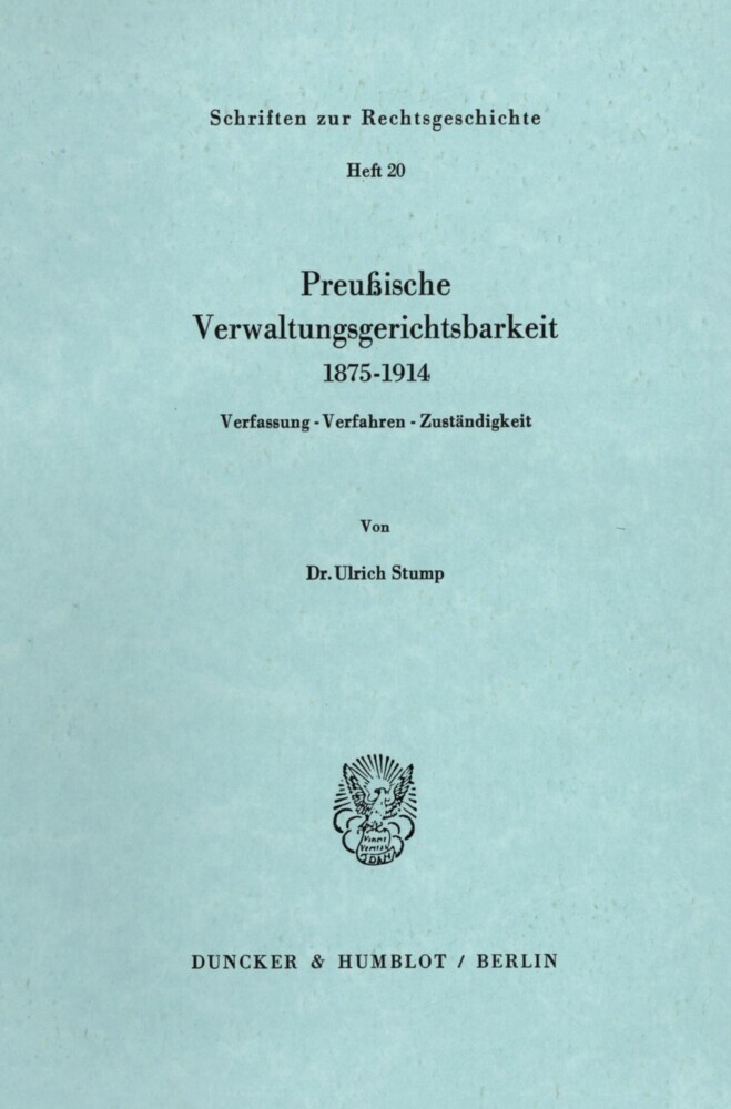 Preußische Verwaltungsgerichtsbarkeit 1875-1914. main product photo
