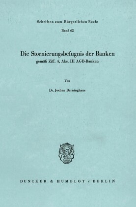 Die Stornierungsbefugnis der Banken gemäß Ziff. 4, Abs. III AGB-Banken.