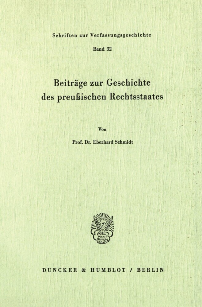 Beiträge zur Geschichte des preußischen Rechtsstaates. main product photo