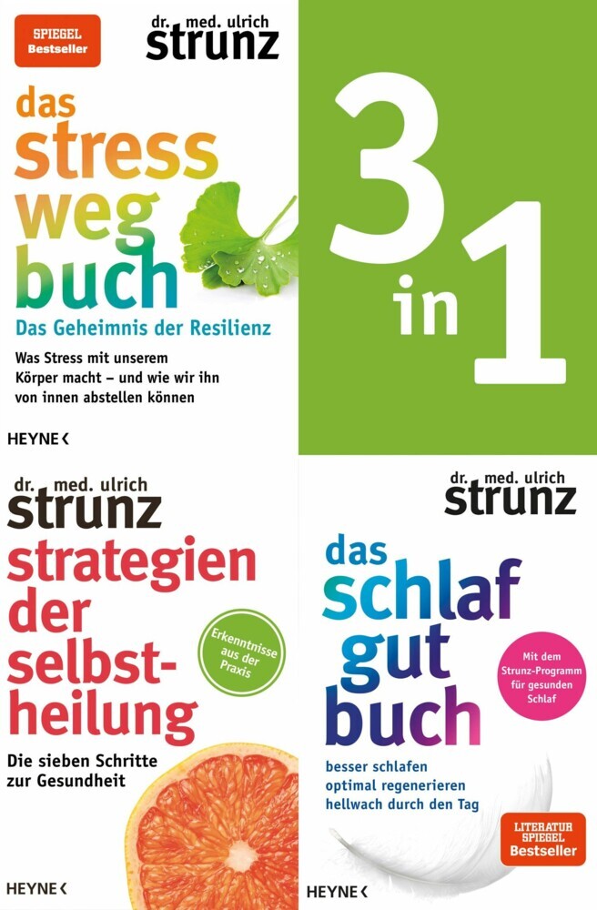 Selfcare-3in1-Bundle: Stress-weg-Buch, Schlaf-gut-Buch, Strategien der Selbstheilung main product photo