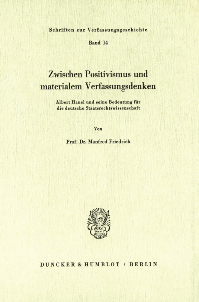 Zwischen Positivismus und materialem Verfassungsdenken. main product photo