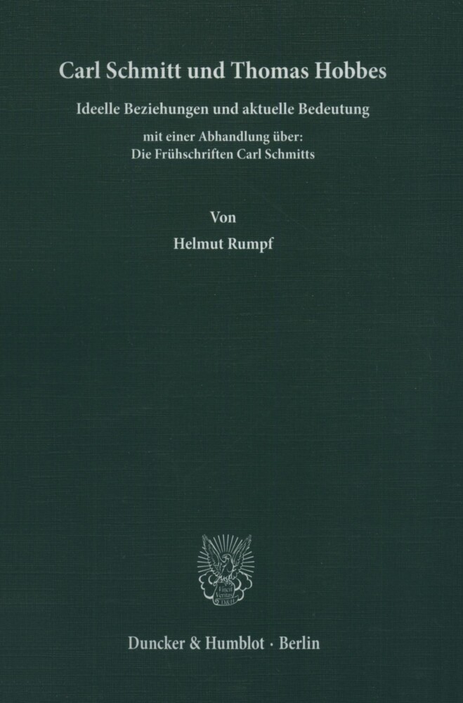 Carl Schmitt und Thomas Hobbes. main product photo