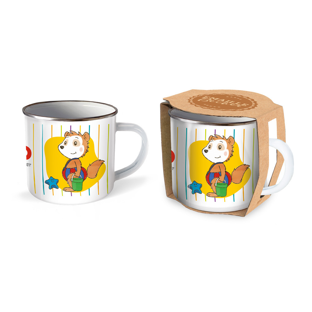 Trötsch Bobo Siebenschläfer Emailletasse Streifen main product photo