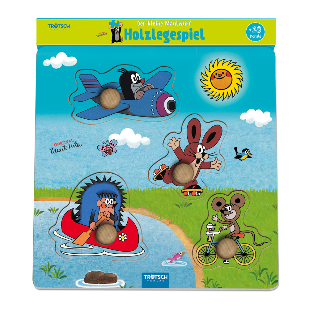 Trötsch Der kleine Maulwurf Holzlegespiel Fahrzeuge main product photo