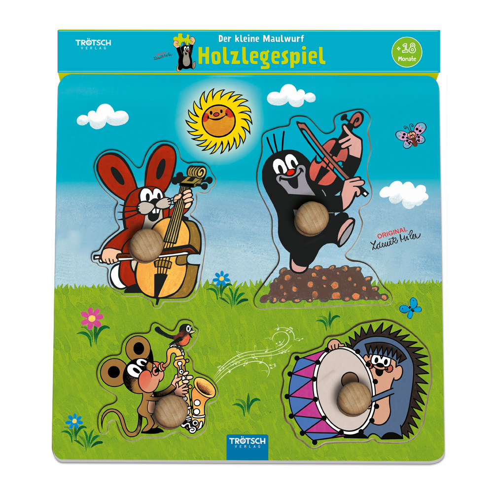 Trötsch Der kleine Maulwurf Holzlegespiel Musikanten main product photo
