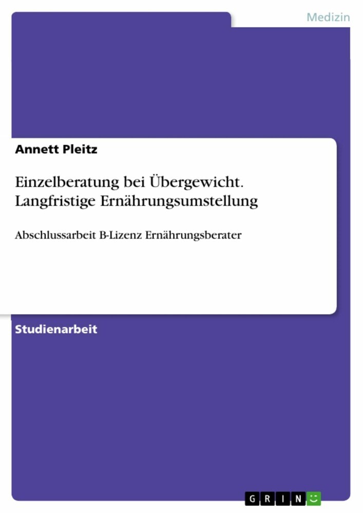 Einzelberatung bei Übergewicht. Langfristige Ernährungsumstellung main product photo