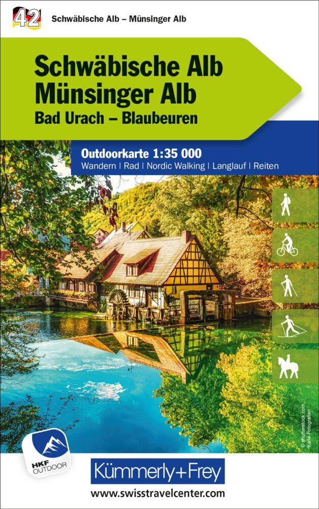 Kümmerly+Frey Outdoorkarte Deutschland 42 Schwäbische Alb, Münsinger Alb 1:35.000 main product photo