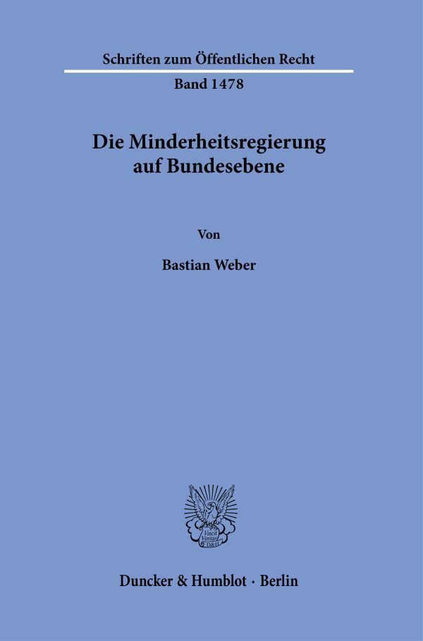 Die Minderheitsregierung auf Bundesebene. main product photo