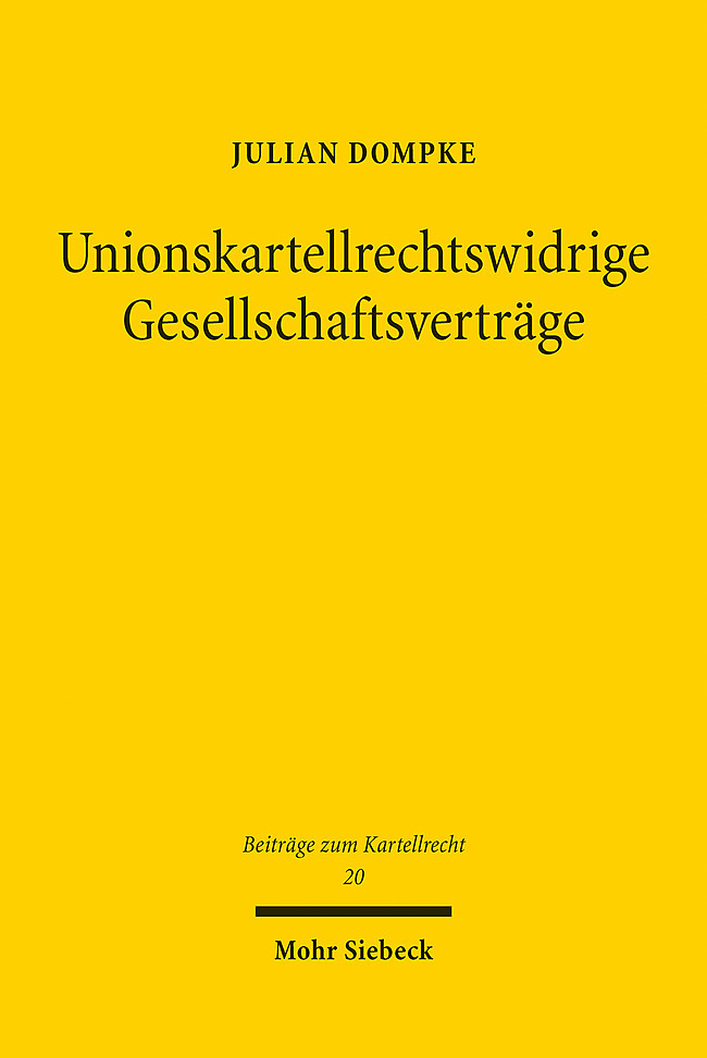 Unionskartellrechtswidrige Gesellschaftsverträge main product photo