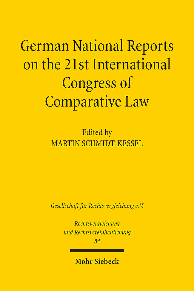 German National Reports on the 21st International Congress of Comparative Law main product photo