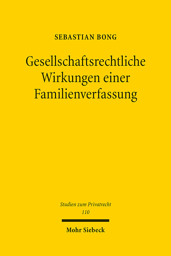 Gesellschaftsrechtliche Wirkungen einer Familienverfassung main product photo